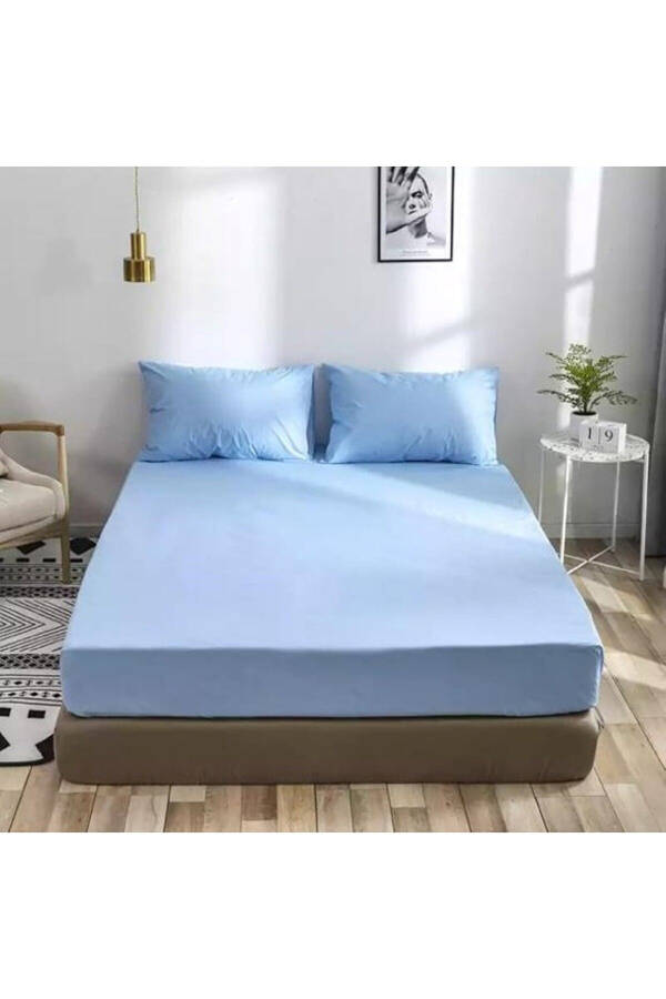 Double Fitted Sheet + 2 Pillowcases 160x200 Blue - 1