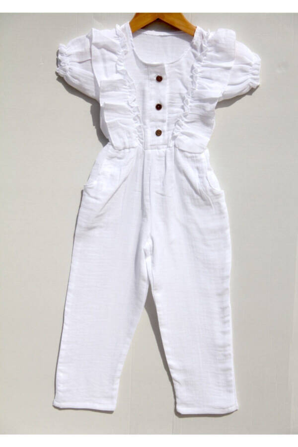 Double Layer Muslin Short-Sleeved Romper for Girls - 1