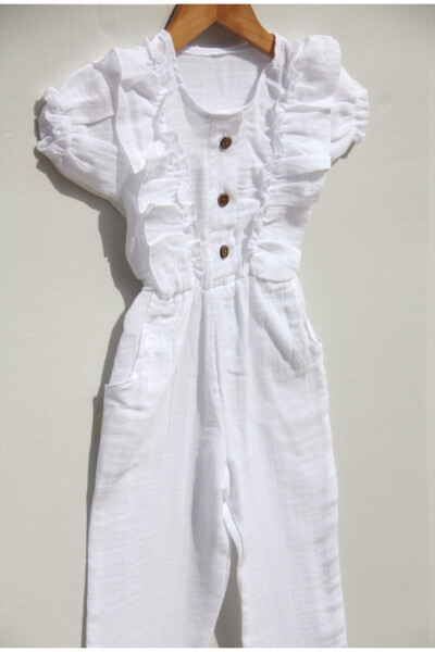 Double Layer Muslin Short-Sleeved Romper for Girls - 2