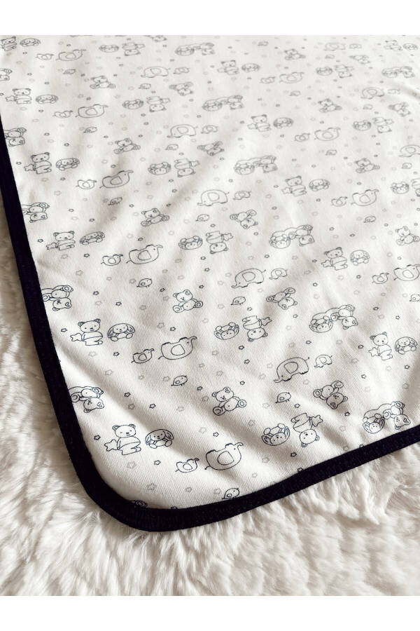 Double Layer Navy Baby Swaddle Blanket Newborn Navy Cotton Knit 80x80 Cm - 9