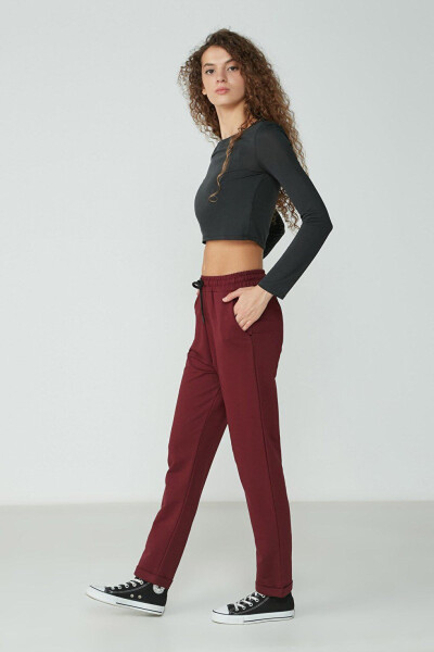 Double Leg Sweatpants 738 Burgundy - 3