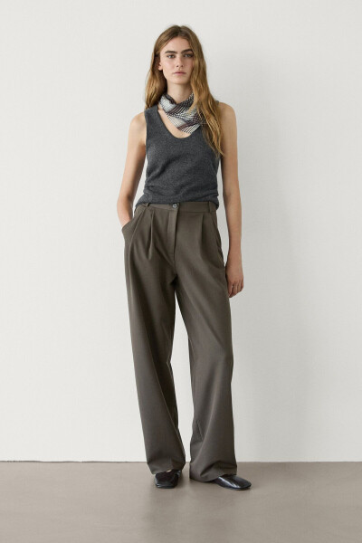 Double pleat straight fit pants - 5