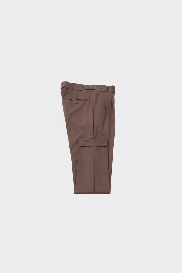 Double Pleated Men's Trousers - Buckled Waistband and Double Cuffs - 12