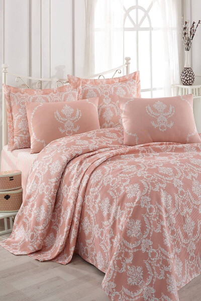 Double Printed Quilt Set Pure Powder - 1