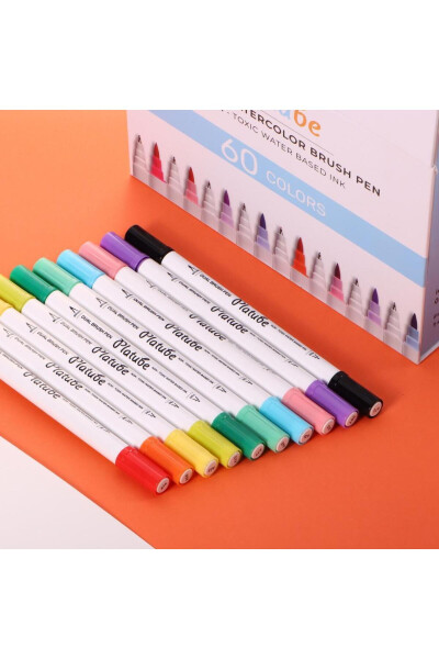 Double Sided Brush Pen 60 Pieces Marker Pen Set Bullet Journal Mandala Sketch Coloring Set - 14