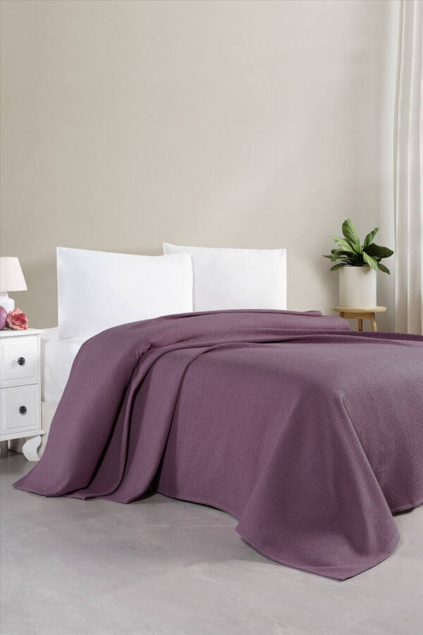 Double Waffle Blanket, Cotton Woven High Quality Bedspread - 200x230cm - 2