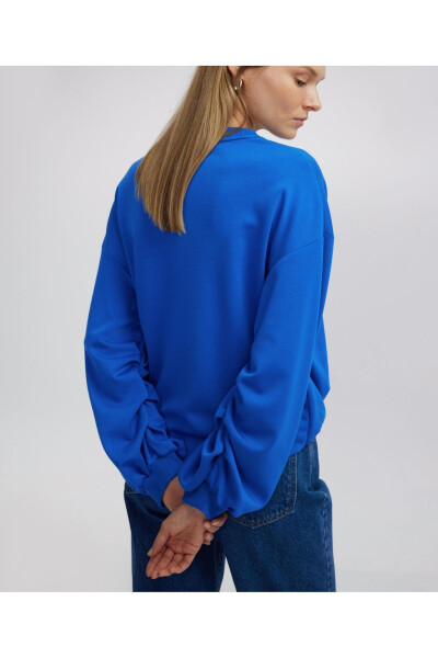 Draped balloon sleeve sweatshirt - 13