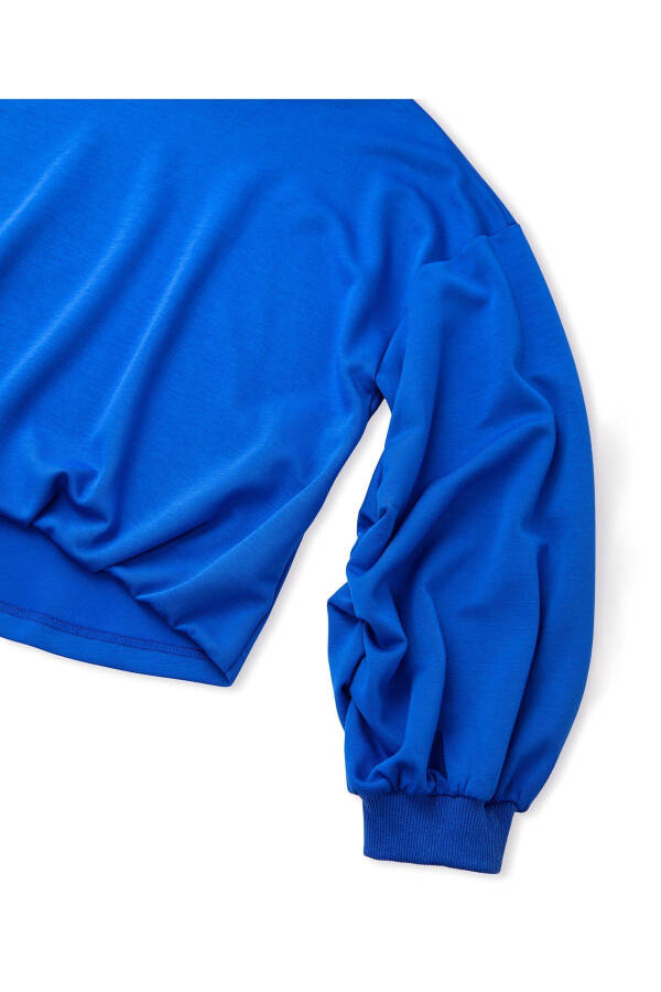 Draped balloon sleeve sweatshirt - 4