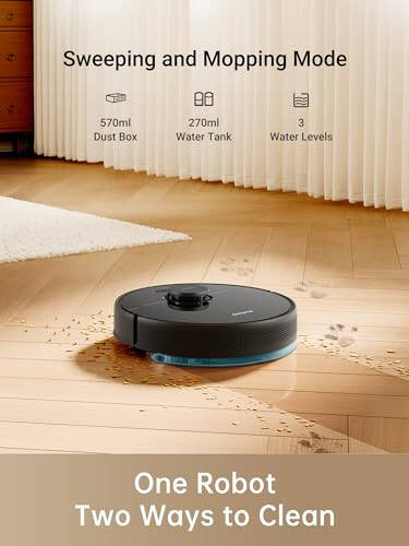 dreame D9 Max Robot Vacuum and Mop Combo, LiDAR Navigation, 4000Pa Strong Suction Power, 180mins Runtime, 2-in-1 Sweep and Mop, Compatible with Alexa - 4