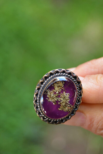 Dried Flower Adjustable Ring for Women - 3