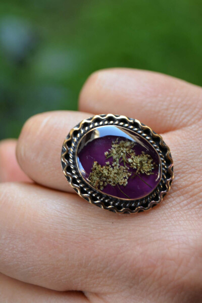 Dried Flower Adjustable Ring for Women - 1