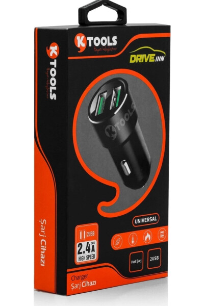 Drive Inn 2.4 Ампера Двойной USB Автомобильный Зарядный Устройство Зажигалка Черный - 2