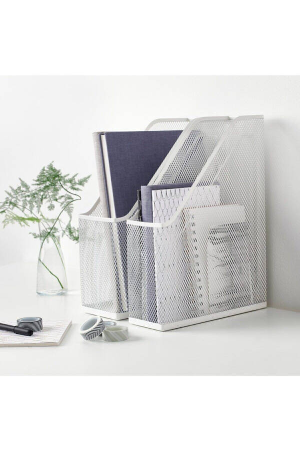 Drönjöns 2-Piece Set File Steel Filing Magazine Document Shelf Box Folder - 11