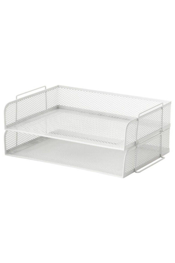 Drönjöns White 2-Tier File Steel File Document Shelf - 7