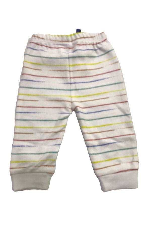 Drop Crotch Pants Cotton White Striped - 3