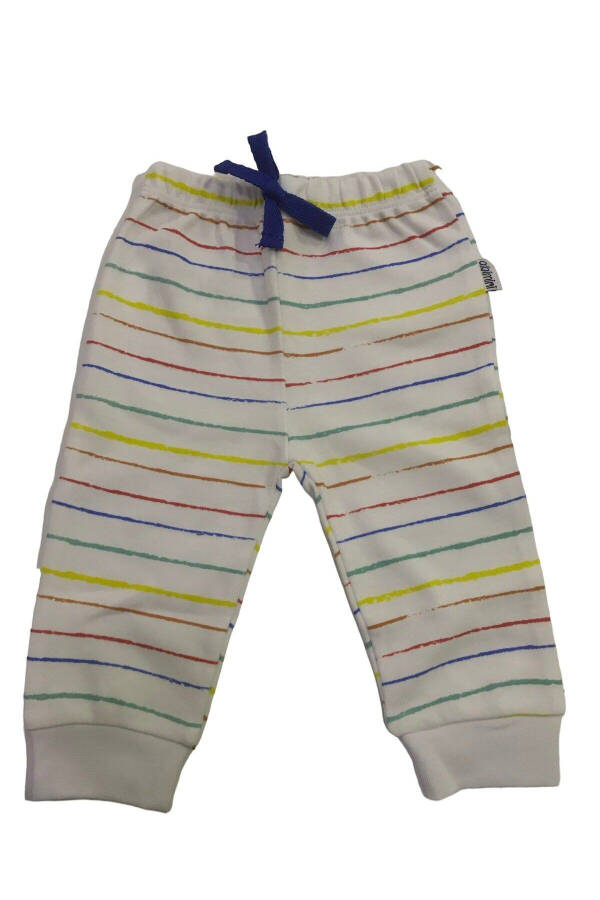 Drop Crotch Pants Cotton White Striped - 4