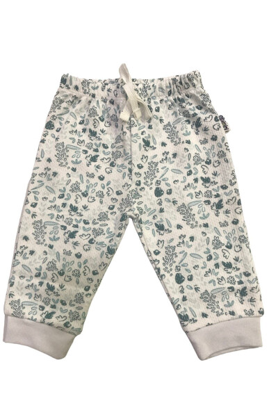 Droplet Pants Cotton White Green - 4