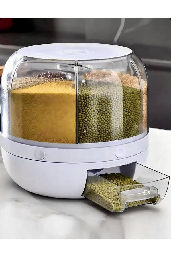 Dry Food and Legumes Organizer 360° Rotating 6 Compartment Airtight Storage Container 6 Lt - 15