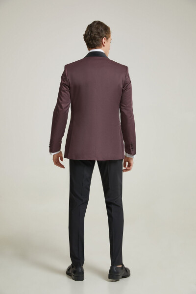 Ds Damod Slim Fit Bordo Jakkard Naqshli To'y Kostyumi & Smokin - 20