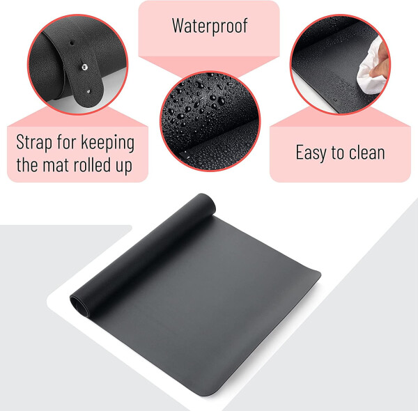 Dual-Sided, Leather Desk Pad, Desk Mouse Pad, 23.6