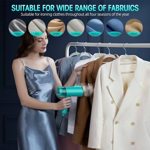 Dual Voltage Travel Steamer - 120V/240V Handheld Steamer for Clothes, 2000W Horizontal & Vertical Steaming, 20s Heat-up, Foldable, 140ml Garment Wrinkle Remover Brush - 5