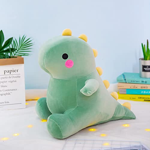 DUANMUL Cute Fat Dinosaur Plush Toys, Soft Stuffed Animals Toys Dolls, Dino Plushies, Cute Birthday Gifts for Kids Girls Boys (Green, 8in) - 3