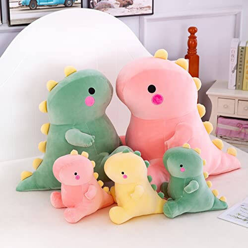 DUANMUL Cute Fat Dinosaur Plush Toys, Soft Stuffed Animals Toys Dolls, Dino Plushies, Cute Birthday Gifts for Kids Girls Boys (Green, 8in) - 7