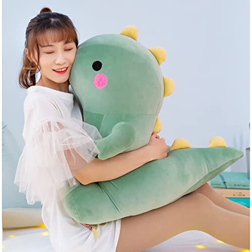 DUANMUL Cute Fat Dinosaur Plush Toys, Soft Stuffed Animals Toys Dolls, Dino Plushies, Cute Birthday Gifts for Kids Girls Boys (Green, 8in) - 1