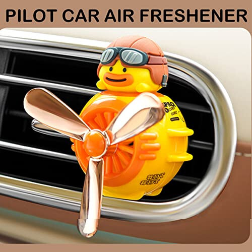 DUHKHAS 2 Pieces Car Air Fresheners, Cute Bear Pilot Car Diffuser, Propeller Air Outlet Vent Fresheners, Car Perfume Suitable for Car Interior Decoration (Cat+Duck) - 3