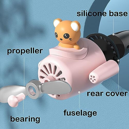 DUHKHAS 2 Pieces Pilot Car Air Freshener, Cute Bear Car Vent Clip Air Freshener Automotive Air Outlet Fan Diffuser, Car Interiors Vent Decoration (Pink+Black) - 6