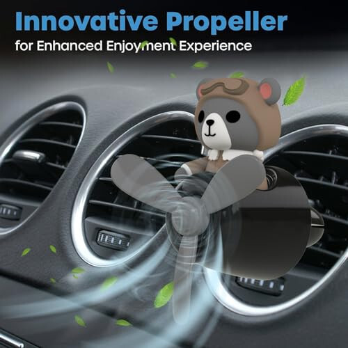 DUHKHAS Pilot Car Air Freshener, Cute Bear Car Vent Clip Air Freshener with 4 Fragrant Tablets Automotive Air Outlet Fan Diffuser, Car Interiors Vent Decoration (Pilot Bear) - 5