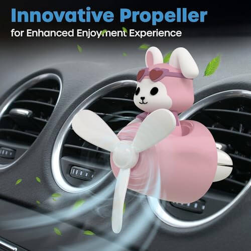 DUHKHAS Pilot Car Air Freshener, Cute Rabbit Car Vent Clip Air Freshener with 4 Fragrant Tablets Automotive Air Outlet Fan Diffuser, Car Interiors Vent Decoration (Pilot Rabbit) - 5