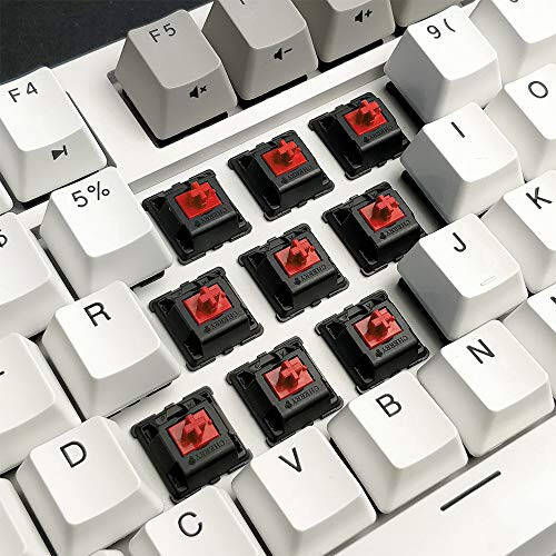 DURGOD Mechanical Gaming Keyboard Cherry MX Red Switches Type C Interface Tenkeyless 104 Keys (with Dust Cover) for Gamer/Typist White,ANSI/US - 2