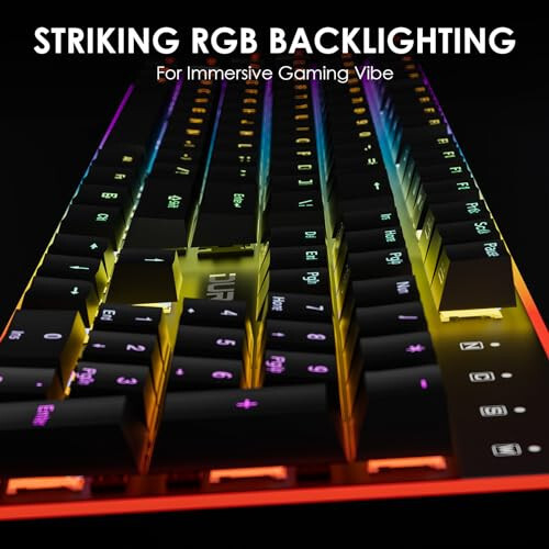 DURGOD TGK021 Mechanical Gaming Keyboard, 104 Keys Wired Keyboard with Magnetic Wrist Rest, RGB Backlit, Hot Swappable Tactile Brown Switch for PC/Mac/Laptop, Fully Anti-ghosting, Multimedia Keys - 5