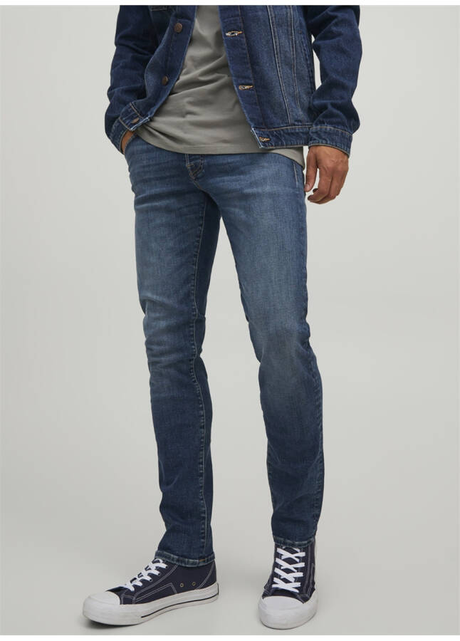 Джинсы мужские Jack & Jones 12223628_JJIGLENN JJIFOX JOS 547 50 темно-синего цвета, заниженная талия, узкий крой - 14