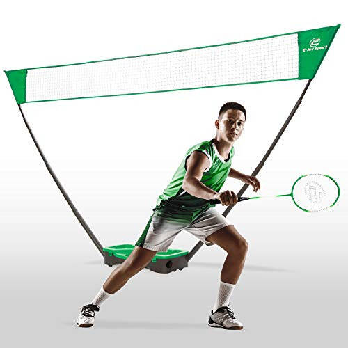 E-jetSport Badminton Ağı Açık Hava Oyun Seti, Çocuklar ve Aile İçin Raketler ve Volanlar Kombosu, Taşınabilir, Alet Gerektirmez - Bahçe Antrenmanı, Plaj, Park, Piknik Oyunları, Yeşil - 1