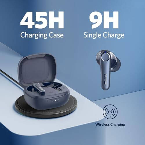 EarFun Air Pro 3 Noise Cancelling Wireless Earbuds, Qualcomm® aptX™ Adaptive Sound, 6 Mics CVC 8.0 ENC, Bluetooth 5.3 Earbuds, Multipoint Connection, 45H Playtime, App Customize EQ, Blue - 6