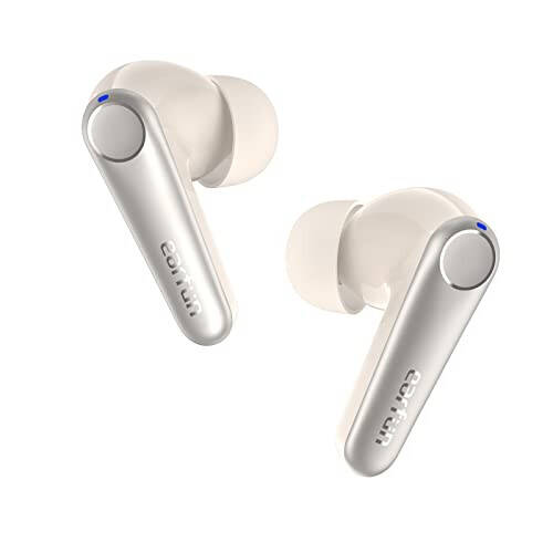 EarFun Air Pro 3 Noise Cancelling Wireless Earbuds, Qualcomm® aptX™ Adaptive Sound, 6 Mics CVC 8.0 ENC, Bluetooth 5.3 Earbuds, Multipoint Connection, 45H Playtime, App Customize EQ, Oat White - 1