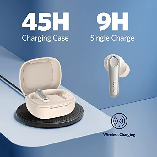 EarFun Air Pro 3 Noise Cancelling Wireless Earbuds, Qualcomm® aptX™ Adaptive Sound, 6 Mics CVC 8.0 ENC, Bluetooth 5.3 Earbuds, Multipoint Connection, 45H Playtime, App Customize EQ, Oat White - 6