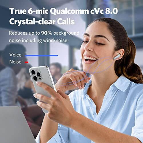 EarFun Air Pro 3 Shovqinni BeKor Qiluvchi Simsiz Quloqchinlar, Qualcomm® aptX™ Moslashuvchan Ovoz, 6 Mikrоfonli CVC 8.0 ENC, Bluetooth 5.3 Quloqchinlar, Ko‘p Nuqtaga Ulanish, 45 soat Davomida O‘ynash, Ilova Orqali Ekvalayzerni Sozlash, Suli Rang - 4