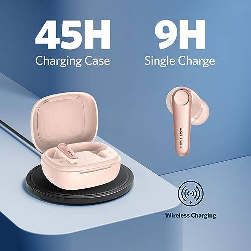 EarFun Air Pro 3 Shovqinni bekor qiluvchi simsiz quloqchinlar, Qualcomm® aptX™ moslashuvchan tovush, 6 ta mikrofon CVC 8.0 ENC, Bluetooth 5.3 quloqchinlar, ko'p nuqtaga ulanish, 45 soat o'ynash vaqti, ilova orqali EQ ni sozlash, pushti - 6