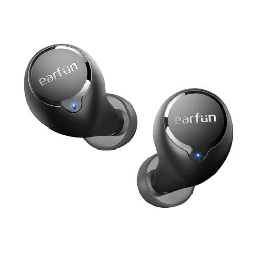 EarFun Free 2S Kablosuz Kulaklıklar, [Geliştirilmiş Sürüm] Derin Baslı Bluetooth Kulaklıklar, Net Çağrı için 4 Mikrofon, Özelleştirilebilir EQ Uygulaması, IPX7 Su Geçirmez Kulak İçi Kulaklıklar, 30 Saat Oynatma Süresi, Kablosuz Şarj - 1