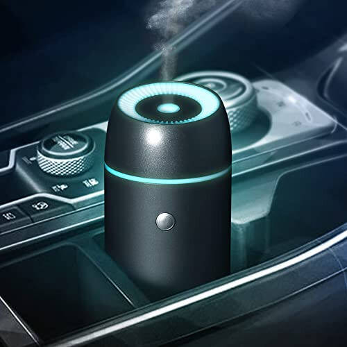 Earnest Living Essential Oil Diffusers Car Air Fresheners Humidifier for Essential Oils Car Aromatherapy Diffuser 100ml Car Diffuser Timers Auto Off Function USB Portable Metal Aluminum Black - 1