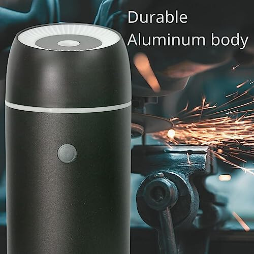 Earnest Living Essential Oil Diffusers Car Air Fresheners Humidifier for Essential Oils Car Aromatherapy Diffuser 100ml Car Diffuser Timers Auto Off Function USB Portable Metal Aluminum Black - 2