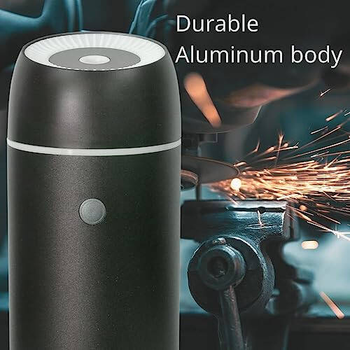 Earnest Living Essential Oil Diffusers Car Air Fresheners Humidifier for Essential Oils Car Aromatherapy Diffuser 100ml Car Diffuser Timers Auto Off Function USB Portable Metal Aluminum Black - 2