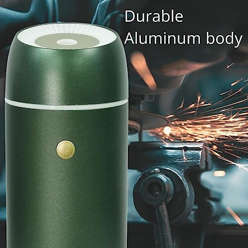 Earnest Living Metal Aluminum Car Diffuser Mini Humidifier Essential Oil Diffuser Car Air Fresheners for Essential Oils Aromatherapy Diffuser 100ml Timers Night Light Auto Off Function USB Green Gift - 2