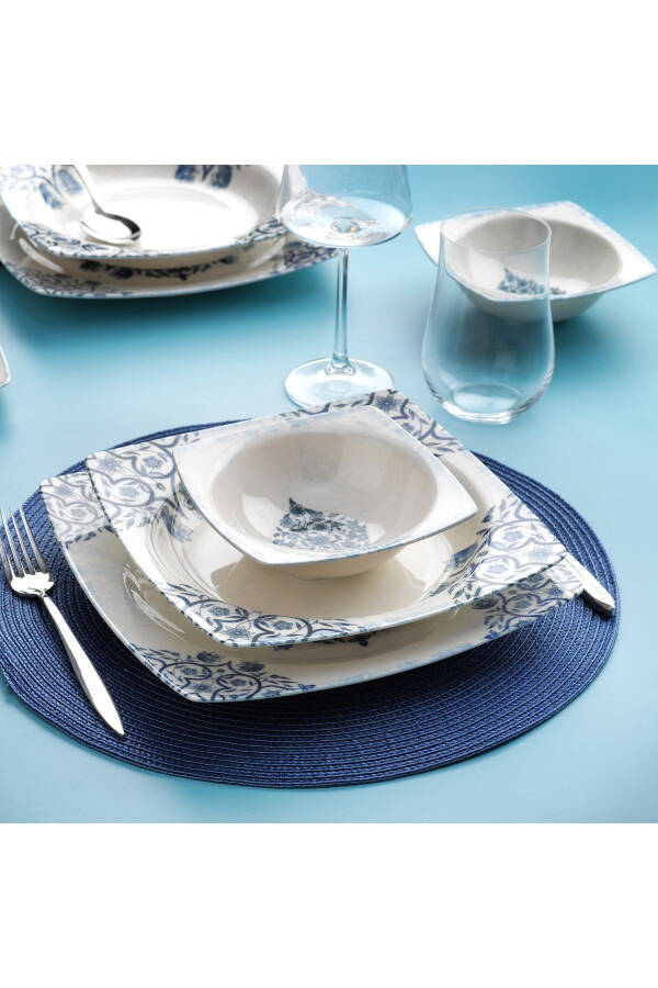 Earth Dinner Set 24 Pieces - Blue - 3