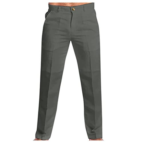 ECKHARDT Erkek Streç Pantolon Slim Fit Takım Pantolon Regular Fit Streç Düz Ön Casual İş Pantolon Golf Pantolon - 1