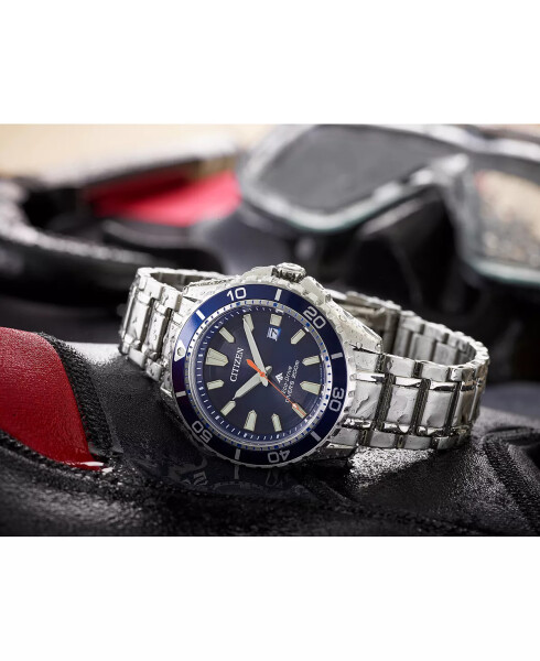 Eco-Drive Erkaklar Promaster Diver Zanglamaydigan Po'lat Bilaguch Soati 44mm Kumush - 8