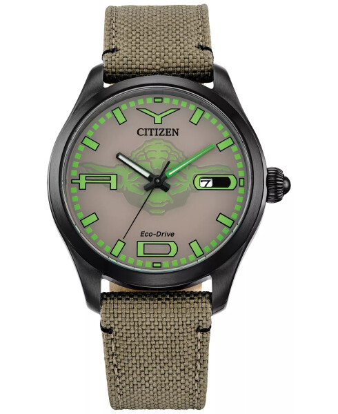 Eco-Drive Erkaklar uchun Star Wars Yoda bej naylon tasmali soat 42 mm bej - 1